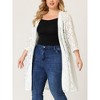 Agnes Orinda Women's Plus Size Lace Open Front 3/4 Sleeve Long Cardigans - 2 of 4