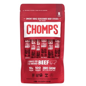 Chomps Snack Sticks Smoky BBQ Beef Sticks - 9.2oz/8ct - 1 of 4