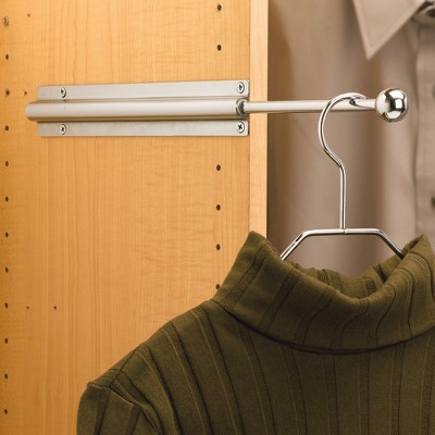 Chrome Adjustable Metal Closet Valet Rod Set of 2