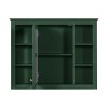SEVOBAL Bathroom Storage Cabinet Wall Mounted Mirror Cabinet with Concealed Storage and Open Shelves, Green, 35.03"*7.32"*27.5" - 2 of 4