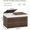 Aoibox Large Rattan Storage Basket with Dual Lids 27.8 Gallon Woven Wicker Bin 2 Liners Handles for Bedroom Laundry - 4 of 4