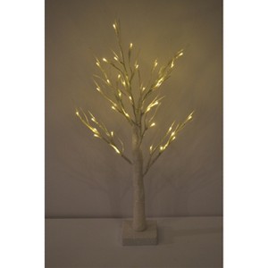Season's Designs 24" White Glitter Branch Tree Battery Operated Christmas Decoration with Stand, Indoor Use, Requires AA Batteries (Not Included), - 1 of 1