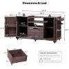 Gulches 66.5" Outdoor Kitchen Island - Solid Wood Grill Cart with Stainless Steel Top, Dark Brown - 2 of 4