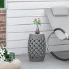 Outsunny 12" Round Patio Outdoor Footstool, Garden Mosaic Accent Side Table, Plant Stand - 3 of 4