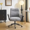Karl Home | 28.3 inch BeigeChenille Dovetail Swivel Office Chair With Wheels - 2 of 4