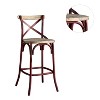 Metal and Wood Bar Chair with X-Shape Backrest - 3 of 4