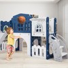 8 In 1 Toddler Slide with Basketball Hoop, Telescope, Steering Wheel, Tunnel, Ball and Storage Space - 2 of 4