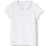Lands' End Girls Short Sleeve Ruffled Peter Pan Collar Knit Shirt