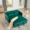 55" 3-in-1 Convertible Velvet Loveseat Sofa Bed with Adjustable Backrest, 2 Pillows, Side Storage Pocket, Space-Saving Design, Ideal for Living Room - 4 of 4