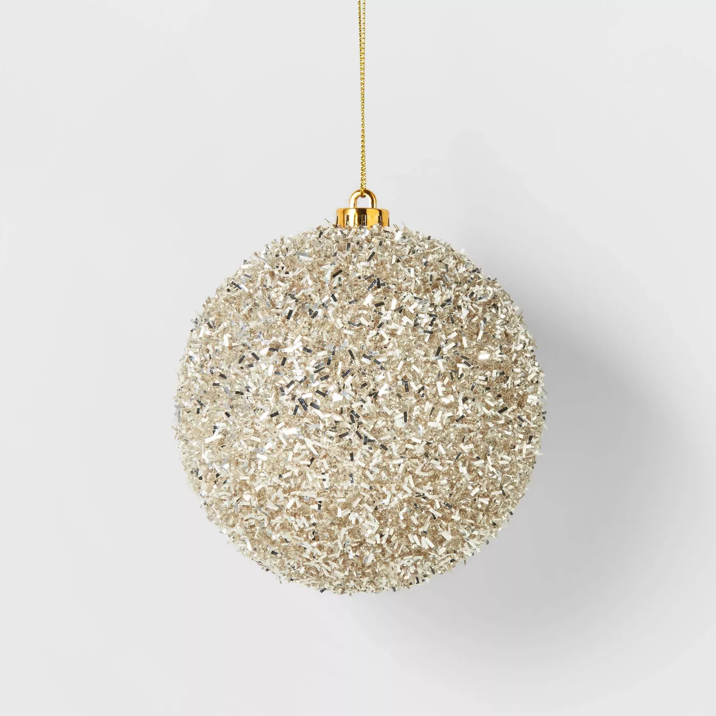 Champagne Tinsel Ball Christmas Tree Ornament - Wondershop™ - image 1 of 6