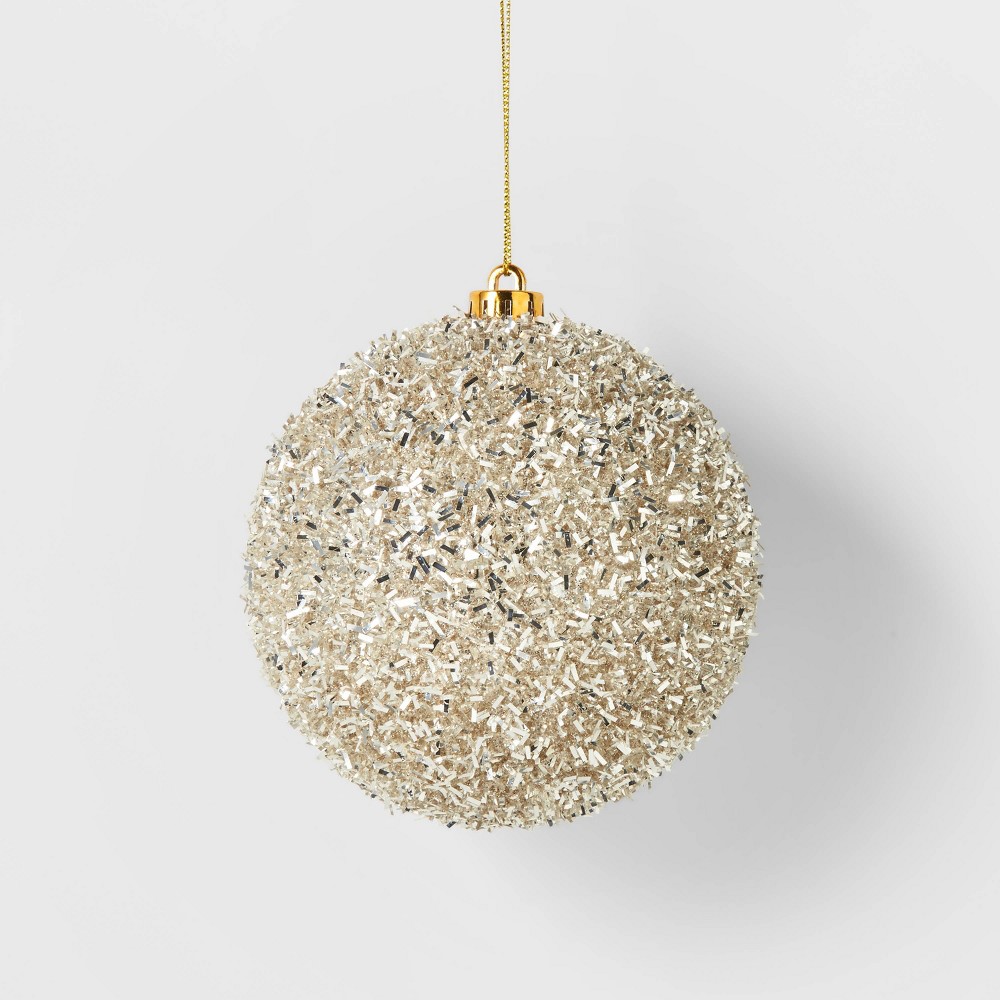 Tinsel Ball Christmas Tree Ornament Champagne - Wondershop Set of 20