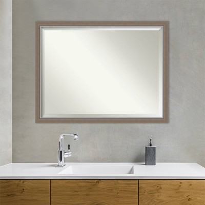 Eva Silver and Gold Beveled Bathroom Vanity Wall Mirror