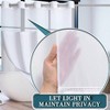 No Hook Waffle Weave Shower Curtain with Snap in Liner Set Hotel Luxury White Bathroom Shower Curtain See Through Top - 2 of 4