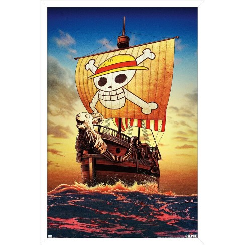 Trends International Netflix One Piece - Going Merry One Sheet Framed Wall  Poster Prints White Framed Version 22.375 x 34