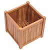 vidaXL Durable Solid Teak Wood Raised Bed - Square Garden Planter with Large Capacity, Easy Assembly and Unique Wood Grain Finish - 3 of 4
