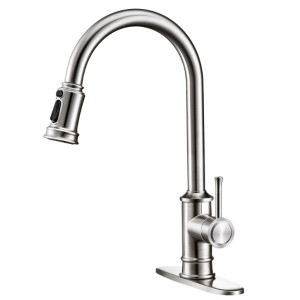 Single-Handle Kitchen Faucet with 3-Mode Pull-Down Sprayer, Versatile Tap Head for 1 or 3 Hole Installation, 360� Swivel - 1 of 4