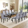 11-Piece Dining Set with Glass Table and 10 Armless Chairs - 2 of 4