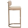 Beige Faux Leather 38.6" H Barstools Set of 2, Powder-Coated Steel with Ergonomic Footrest by Zuo Modern - 4 of 4