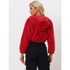 INSPIRE CHIC Women's Casual Hooded Zip Up Long Sleeve Cropped Faux Fur Jacket - 4 of 4