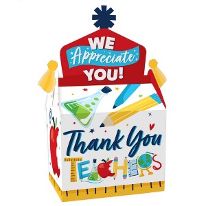 Big Dot of Happiness Thank You Teachers - Treat Box Party Favors - Teacher Appreciation Goodie Gable Boxes - Set of 12 - 1 of 4