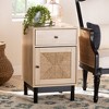 Baxton Studio Cherelle 1 Drawer End Table Light Brown/Black: Mid-Century, Storage Shelves, 25" High - 2 of 4