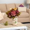 Nearly Natural 18-in Peony Artificial Arrangement in Floral Pitcher - 3 of 4