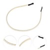 Unique Bargains Women's Elegant Faux Pearl Headband 4.72" Gold Tone White 1 Pc - 2 of 4