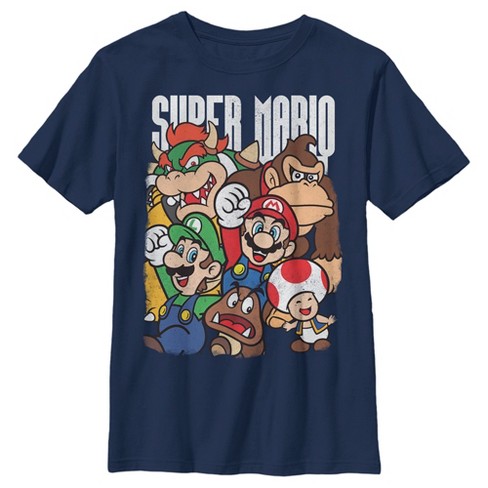 Boy's Nintendo Super Mario Party T-shirt - Navy Blue - X Large : Target