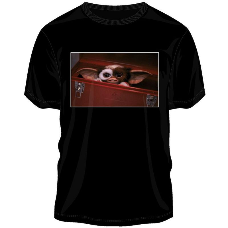 Mens Black Gremlins Classic Horror Movie Graphic Tee Shirt, 1 of 3