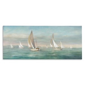 Stupell Industries Sailboat Fleet Ocean Waves, 30" x 13" - 1 of 4