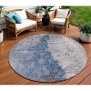 Navy Blue And Gray Abstract Washable Indoor Outdoor Area Rug - 2 of 4