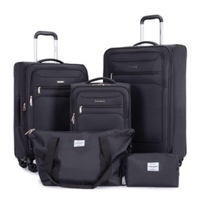 Whisen 5-Piece Set(18/23/27 in.) Luggage Sets Lightweight Softshell Suitcase with Travel Bag and Toiletry Bag - 1 of 4