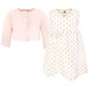 Hudson Baby Infant and Toddler Girls Cotton Dress and Cardigan Set, Soft Ditsy Floral - 3 of 4