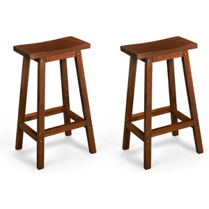 Outdoor Wooden Bar Stools, Fir Wood Patio Barstools Waterproof & Weather-Resistant Outdoor Bar Chairs for Patio, Garden, Deck, Poolside, and BBQ - 1 of 4