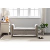 33.5"/53.1" Bedroom End Bench, Modern Velvet/Teddy Fabric Upholstered Shoe Bench 4A - ModernLuxe - 3 of 4