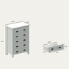 CAVINAS 5/6 Drawer Dresser for Bedroom,Modern Style Drawers with Round Shell Handle for Kids Room,Living Room,Entry and Hallway,White/Brown - 3 of 4