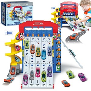 VATOS 25pcs Sliding Track Truck Car Toy Parking Toy with 10 Cars for Boys Aged 3+ - 1 of 4