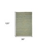 Aqua Beige And Brown Jute Striped Flatweave Handmade Area Rug - 3 of 4