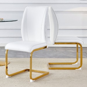 NicBex PU Leather Dining Chairs Set of 2,Upholstered Armless Kitchen Chair with High Back and Arched Metal Legs for Dining Room,Kitchen - 1 of 4