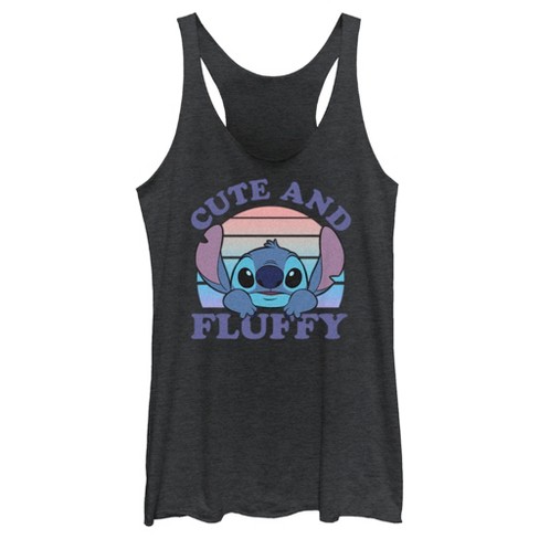 Women's Lilo & Stitch Cute And Fluffy Racerback Tank Top : Target
