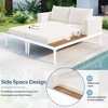 Whisen Modern Outdoor Daybed Patio Daybed with Wood Topped Side Spaces for Drinks, 2 in 1 Padded Chaise Lounges - 3 of 4