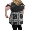 Women's Bandana Print Ribbon Sleeve Tank Top - POL - 2 of 4