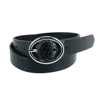 Women\'s Oval Tapered Center Bar Reversible Belt - A New Day™ Cognac/black :  Target