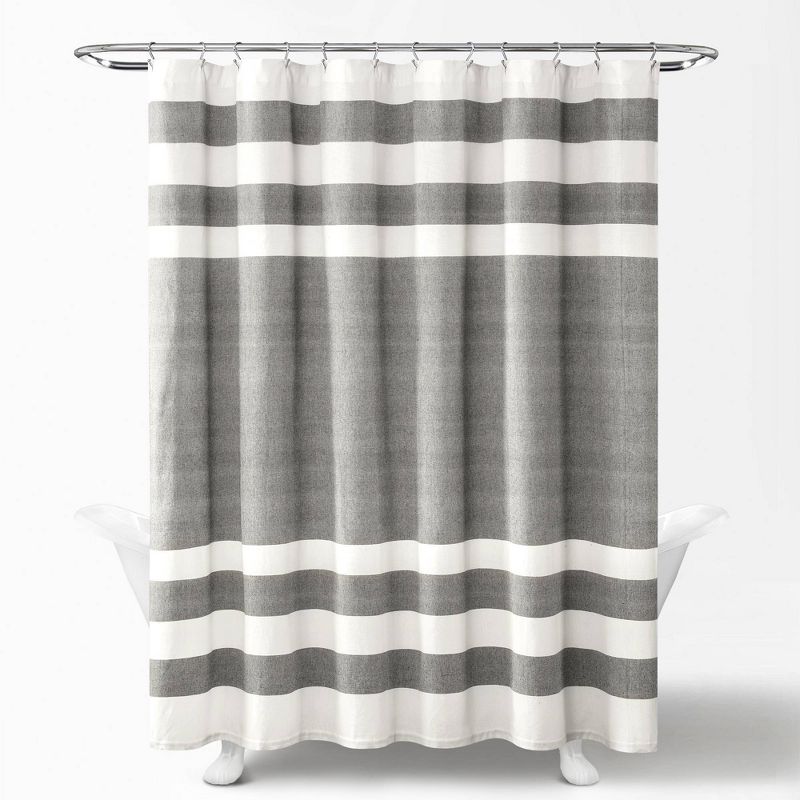 Cape Cod Stripe Yarn Dyed Cotton Shower Curtain - Lush Décor, 3 of 9
