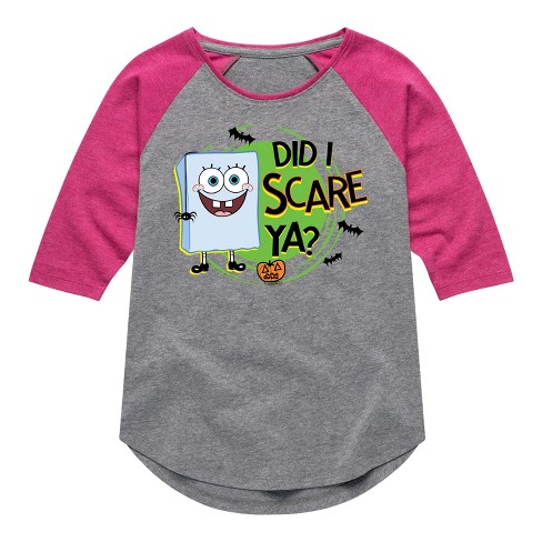 Spongebob Squarepants Did I Scare Ya - Athletic Heather/fuchsia - X ...