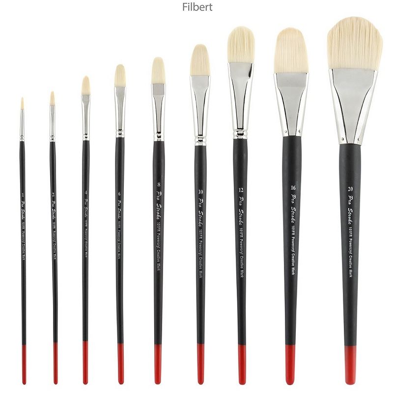 Creative Mark Powercryl Ultimate Acrylic Paint Brushes - Filbert Assorted, Artist Paint Brushes, 3 Diameters of Synthetic Hair Filament, Fine Control, 4 of 8