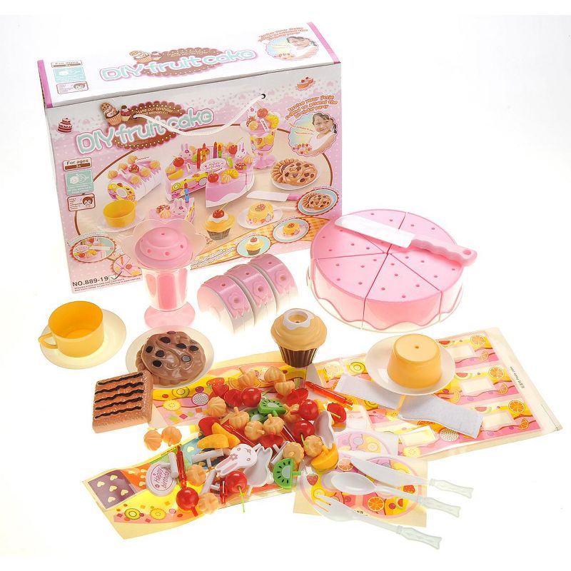 Link Worldwide 75pc Deluxe Birthday Cake Pretend Play Toy Set - Perfect For Girls and Boys - Pink, 2 of 6