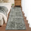 Non-Slip Non-Shedding Washable Rug - Low Pile Traditional Distressed Retro Carpet Soft Floral Print Mat for Dining Room Bathroom Kitchen - 3 of 4