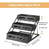 3-Tier Carbon Steel Spice Rack - Black, with non-slip suction cups & adjustable height (10-10.8 in) for kitchen countertop. - 3 of 4