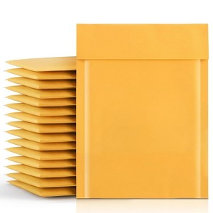 PSBM Kraft Bubble Mailer, 9.5x14.5 Inch, 100 Pack, Padded Shipping Envelope Mailers, Gold Yellow, Self Seal and Peel Strip - 1 of 4